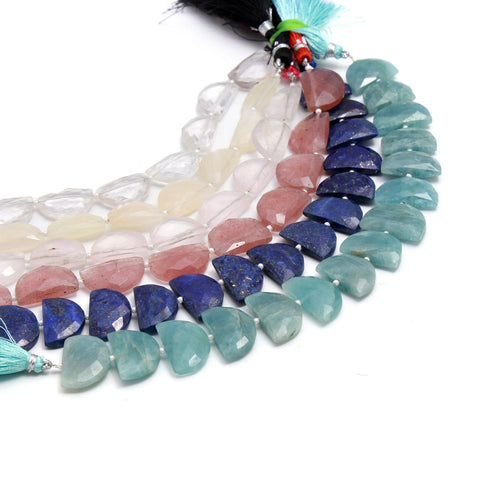 Lapis Lazuli Blue D Shape Faceted Natural Beads