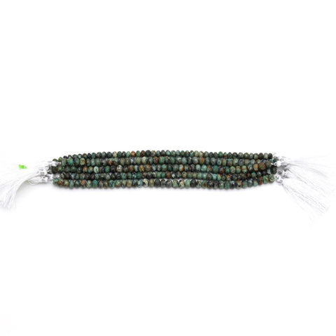 African Turquoise Rondell Faceted Natural Beads 8 Inches Strands