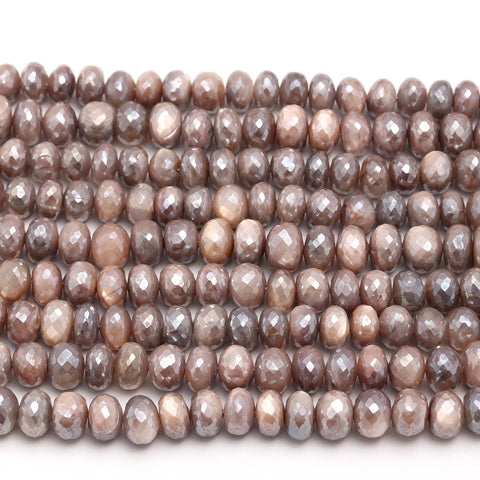 Mystic Coated Moonstone Faceted Rondell Natural Beads 15 Inches Strands