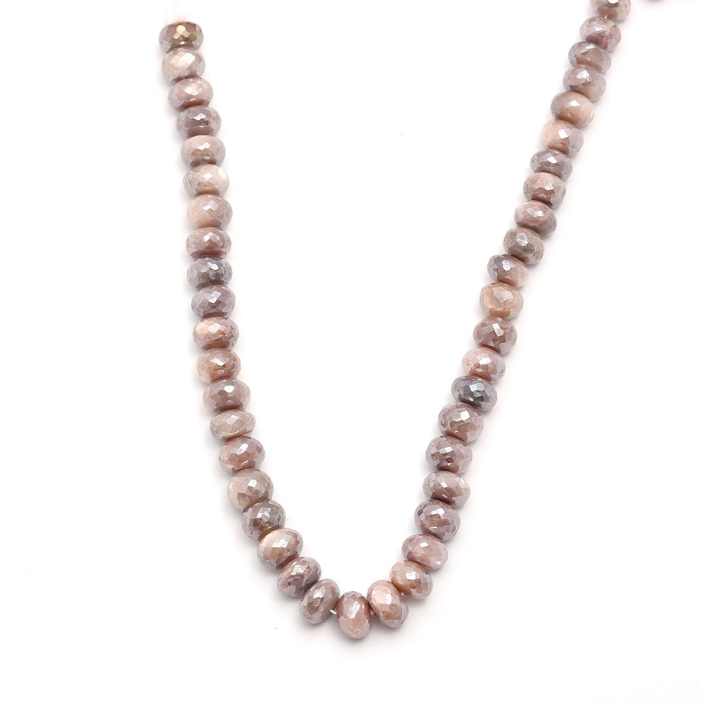 Mystic Coated Moonstone Faceted Rondell Natural Beads 15 Inches Strands