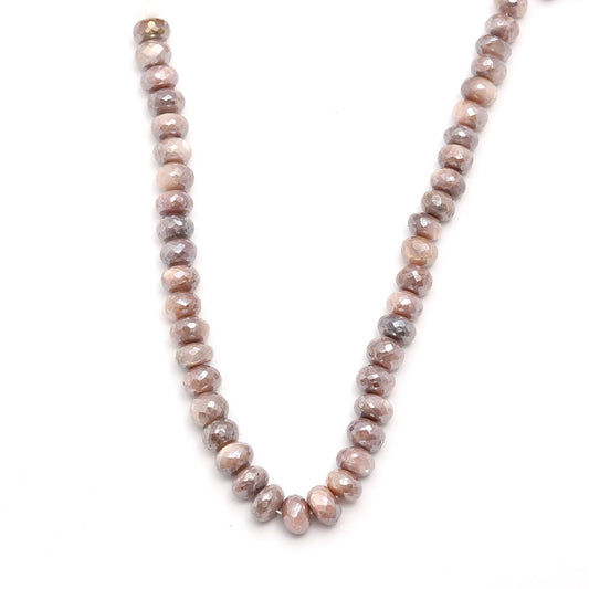 Mystic Coated Moonstone Faceted Rondell Natural Beads 15 Inches Strands