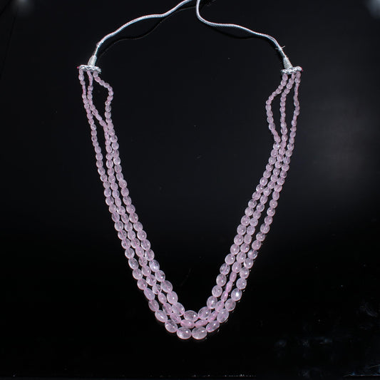 Rose Quartz Pink Oval Smooth Natural Beads 20 inches Strands