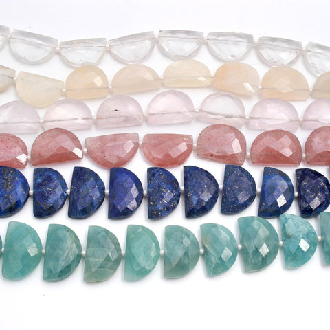 Lapis Lazuli Blue D Shape Faceted Natural Beads