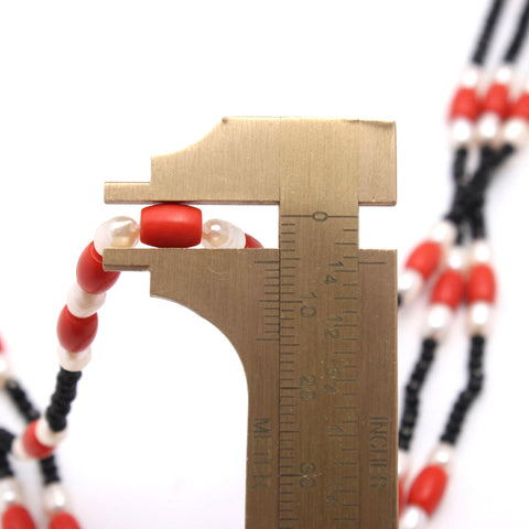 Pearl Red Coral Rondell Smooth Natural Beads Necklace 20 inches strands