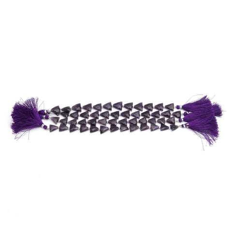 Amethyst Purple Triangle Faceted Natural Beads 8 Inches Strands
