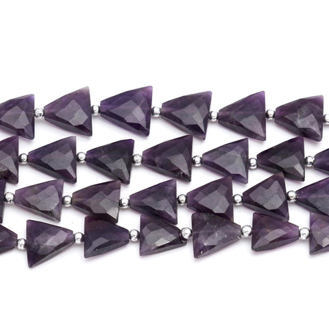 Amethyst Purple Triangle Faceted Natural Beads 8 Inches Strands