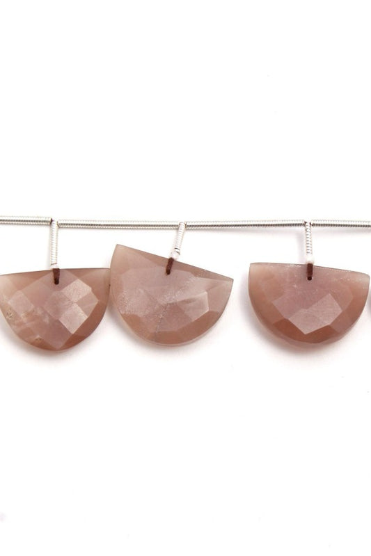 Chocolate Moonstone D Shape Faceted Natural Beads