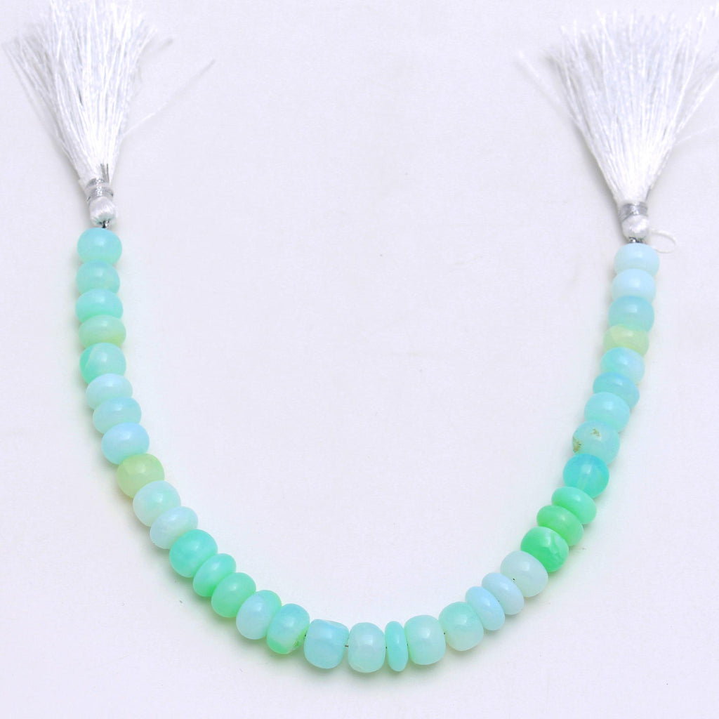 Chryso Opal Green Rondell Smooth Natural Beads 8 Inches Strands