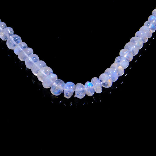 Rainbow Moonstone White Rondell Smooth Natural Beads 16 inches strands