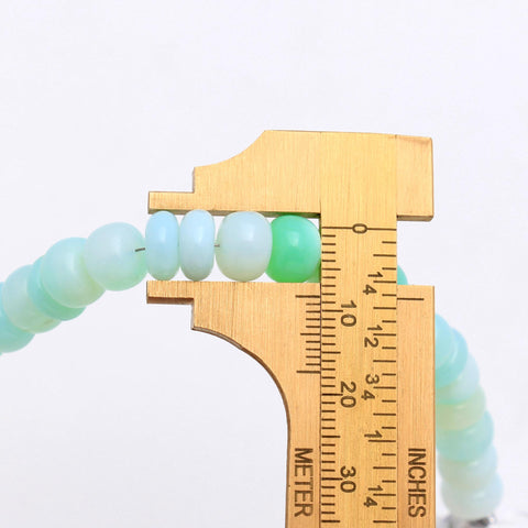 Chryso Opal Green Rondell Smooth Natural Beads 8 Inches Strands