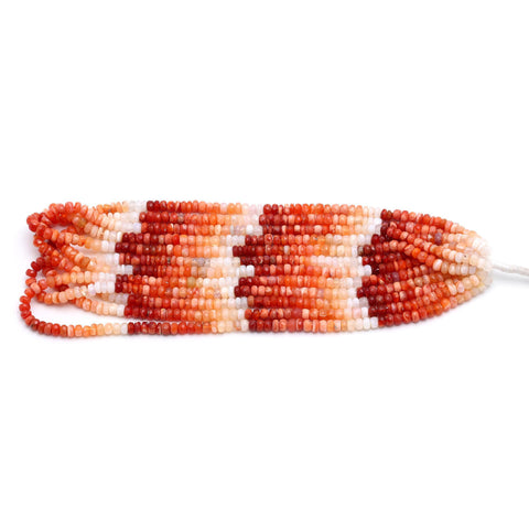 Mexican Fire Opal Orange Shaded Rondelle Faceted Natural Beads 16 Inches Strands