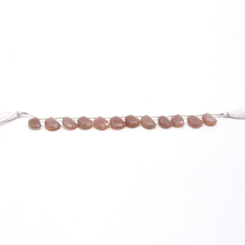 Moonstone Peach D Shape Faceted Natural Beads 8 Inches Strands