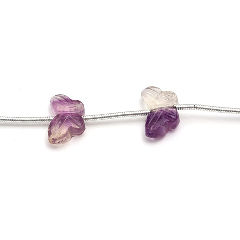 Ametrine Purple Butterfly Carving Natural Beads Centre Drilled 8 pieces