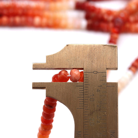 Mexican Fire Opal Orange Shaded Rondelle Faceted Natural Beads 16 Inches Strands