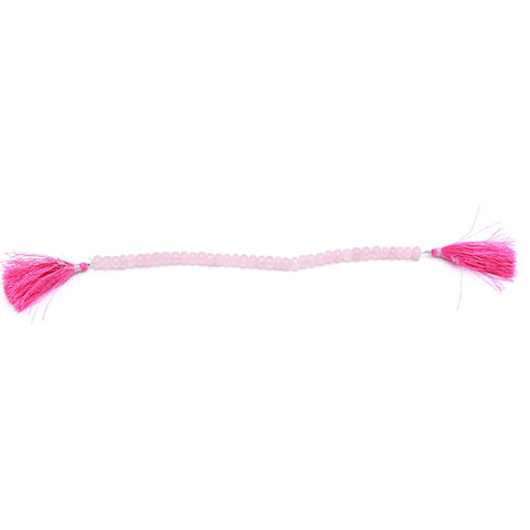 Rose Quartz Pink Rondell Smooth Natural Beads 8 Inches Strands