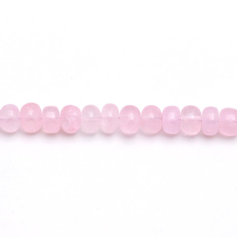 Rose Quartz Pink Rondell Smooth Natural Beads 8 Inches Strands