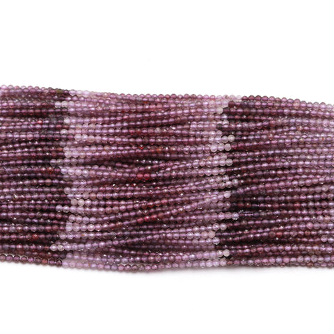 Pink Sapphire Shaded Pink Round Faceted Natural Beads 12.5 inches strands