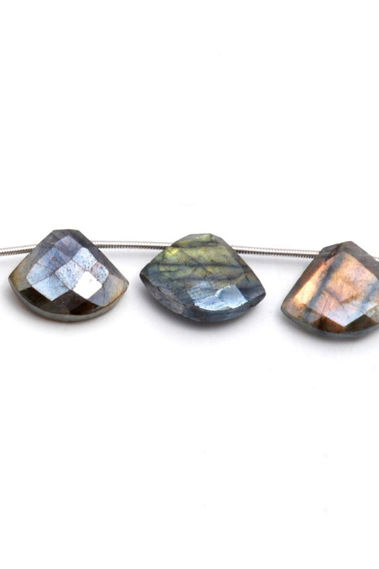 Mystic Coated Labradorite Axe Faceted Natural Beads