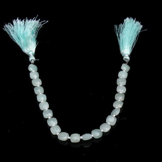 Amazonite Green Square Faceted Natural Beads 8 Inches Strands
