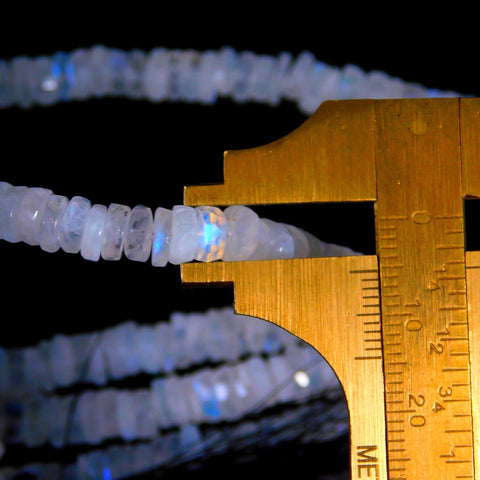 Moonstone White Tire Faceted Natural Beads 16 Inches Strands