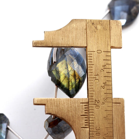 Mystic Coated Labradorite Axe Faceted Natural Beads