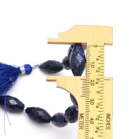Lapis Lazuli Blue Barrel Faceted Natural Beads 8 inches Strands