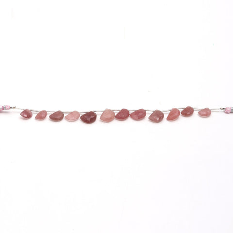 Strawberry Quartz Pink D Shape Faceted Natural Beads 8 inches strands