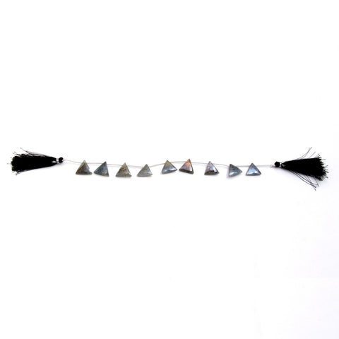Mystic Coated Labradorite Grey Triangle Faceted Natural Beads