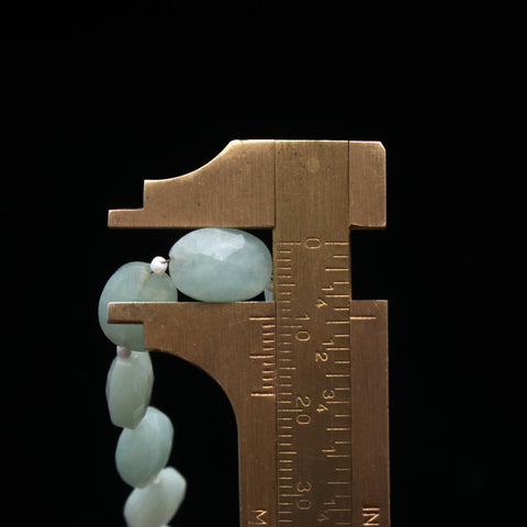 Amazonite Green Oval Faceted Natural Beads 8 Inches Center Drilled
