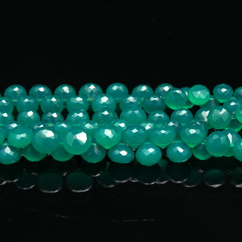 Onyx Green Drop Faceted Natural Beads 8 Inches Strands