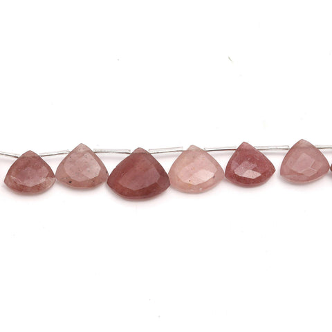 Strawberry Quartz Pink Axe Faceted Natural Beads 8 inches Strands