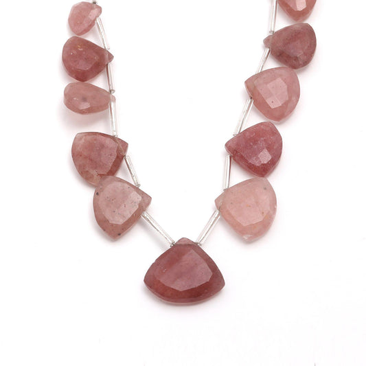 Strawberry Quartz Pink Axe Faceted Natural Beads 8 inches Strands