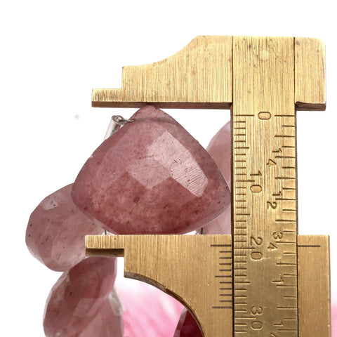 Strawberry Quartz Pink Axe Faceted Natural Beads 8 inches Strands