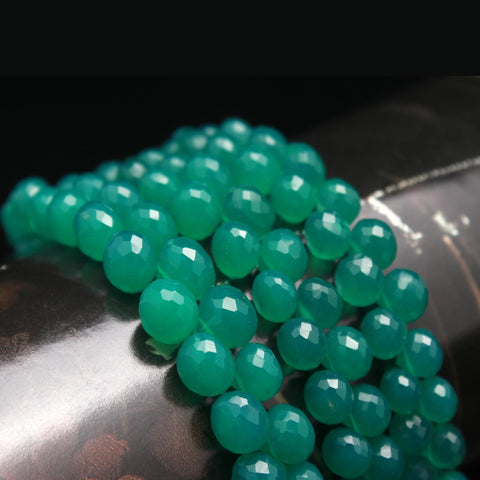 Onyx Green Drop Faceted Natural Beads 8 Inches Strands