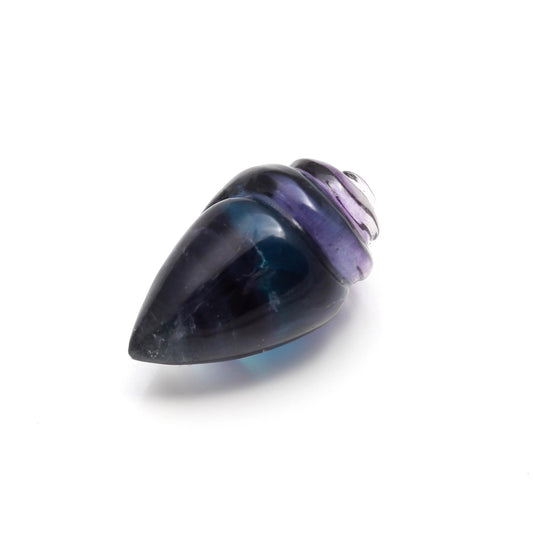 Fluorite Multi Color Conch Shell Carving Natural 17 MM Stone