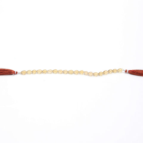 Lemon Quartz Yellow Drop Faceted natural Beads 8 inches strands