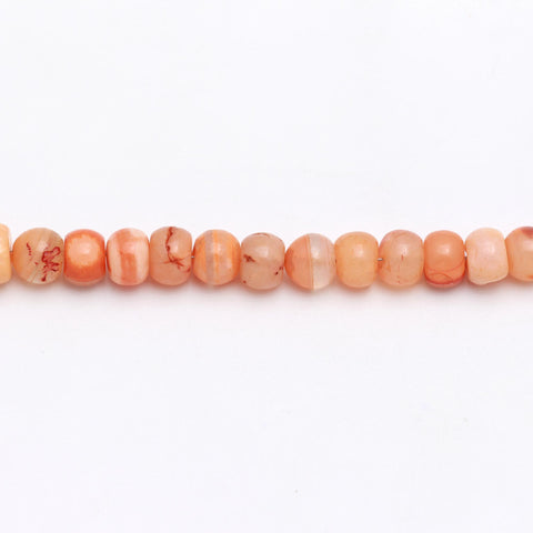 Sunset Opal Orange Rondell Smooth Natural Beads 8 Inches Strands