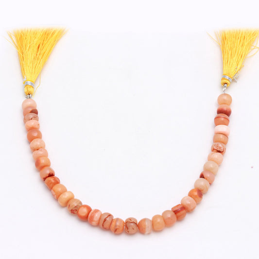 Sunset Opal Orange Rondell Smooth Natural Beads 8 Inches Strands