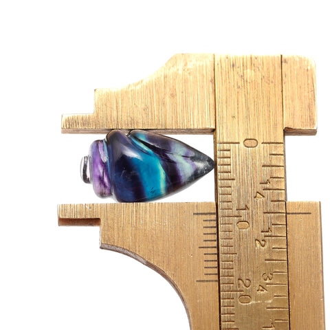 Fluorite Multi Color Conch Shell Carving Natural 17 MM Stone