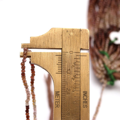 Brown Sapphire Shaded Brown Round Faceted Natural Beads 12.5 inches strands