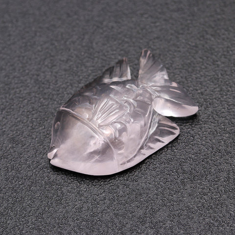 Rose Quartz Pink Fish Carving Natural 23 MM Stone