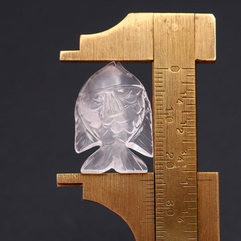 Rose Quartz Pink Fish Carving Natural 23 MM Stone