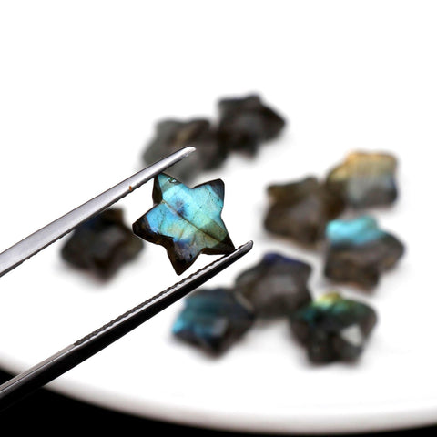 Labradorite Grey Star Faceted Natural Beads