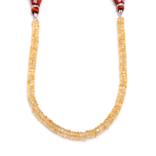 Citrine Yellow Tire Faceted Natural Beads 8 inches Strands