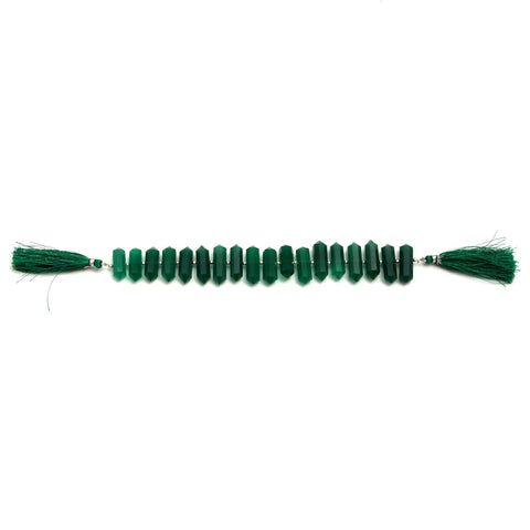 Green Onyx Double Pencil Faceted Natural Beads