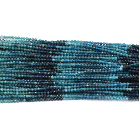 Grandidierite Blue Round Faceted Natural Beads 12.5 Inches Strands