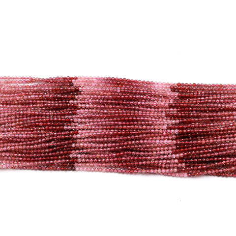 Ruby Shaded Red Round Faceted Natural Beads 12.5 Inches strands