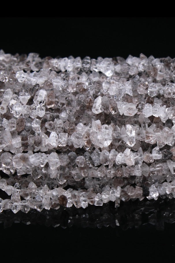 Herkimer Quartz Diamond Grey/Clear Faceted Natural Beads
