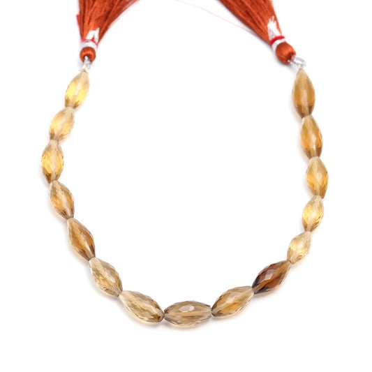 Citrine Yellow Dew Drop Faceted Natural Beads 8 Inches Strands