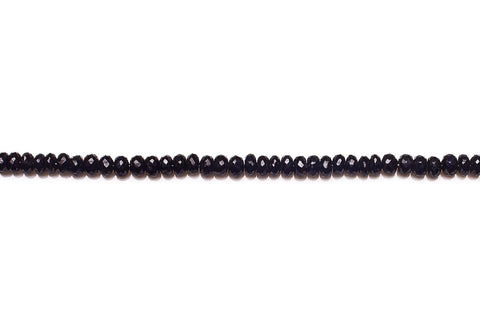 Black Spinel Black  Rondelle Faceted Natural Beads